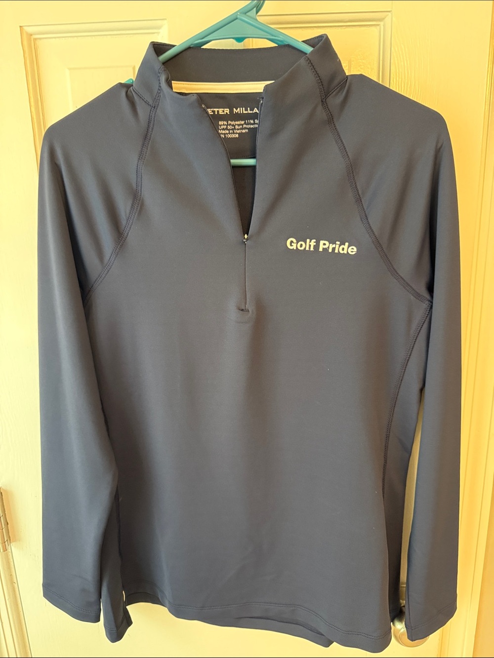 Peter Millar Ladies Navy Golf Pride Navy Quarter-Zip Pullover